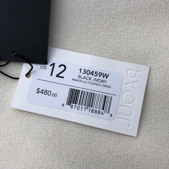 Raoul Black Ivory Wool Marcelle Flounce Dress - Picture 7 of 9